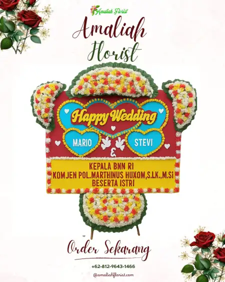 Papan Bunga Pernikahan Sladi